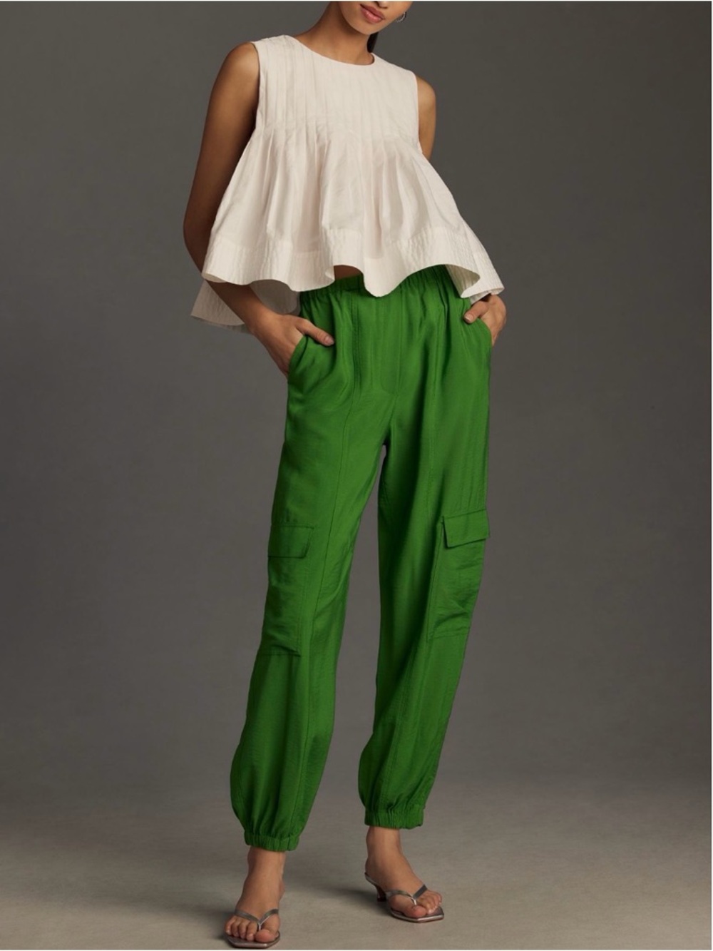 By Anthropologie Green Cargo Jogger Pants